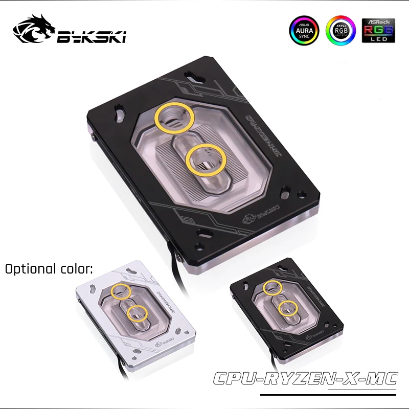 Bykski CPU RYZEN X MC Ryzen 3/5/7/9 AM3/AM4 TheadPipper водяной блок система освещения RBW микроводный