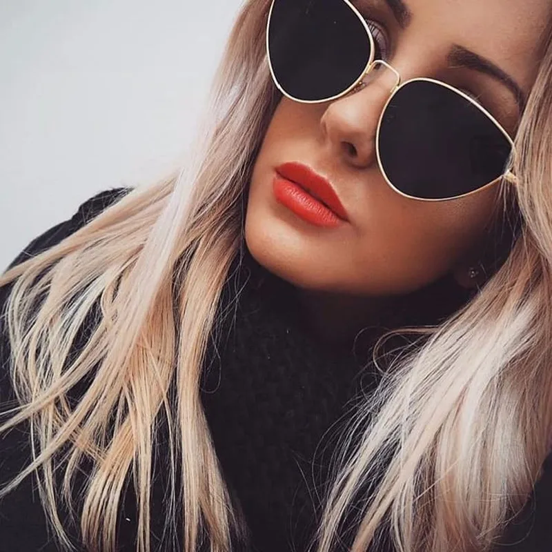 2021 Sexy Small Vintage Cat Eye Sunglasses Women Brand Designer Red Black Sun Glasses Female Ladies Retro Metal Eyewear | Аксессуары для