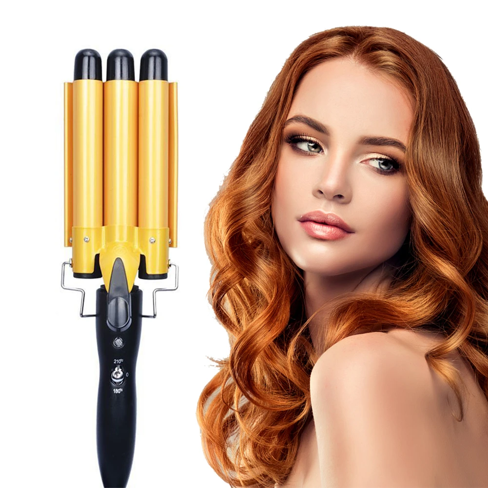 Professional Hair Curler Iron Triple 3 Barrel Ceramic Hair Curler Waver Salon Styler Deep Wave Curling Iron 110V-220V