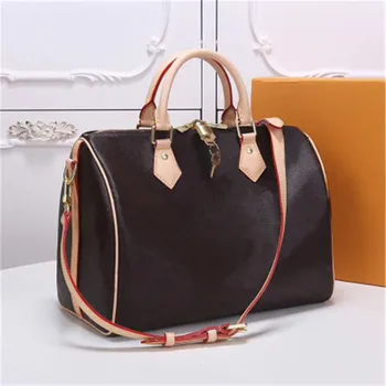 

High-Quality Pillow Bag Classic Fashion Leather Ladies Handbag Speedy 25/30/35 Shoulder Bag Wallet