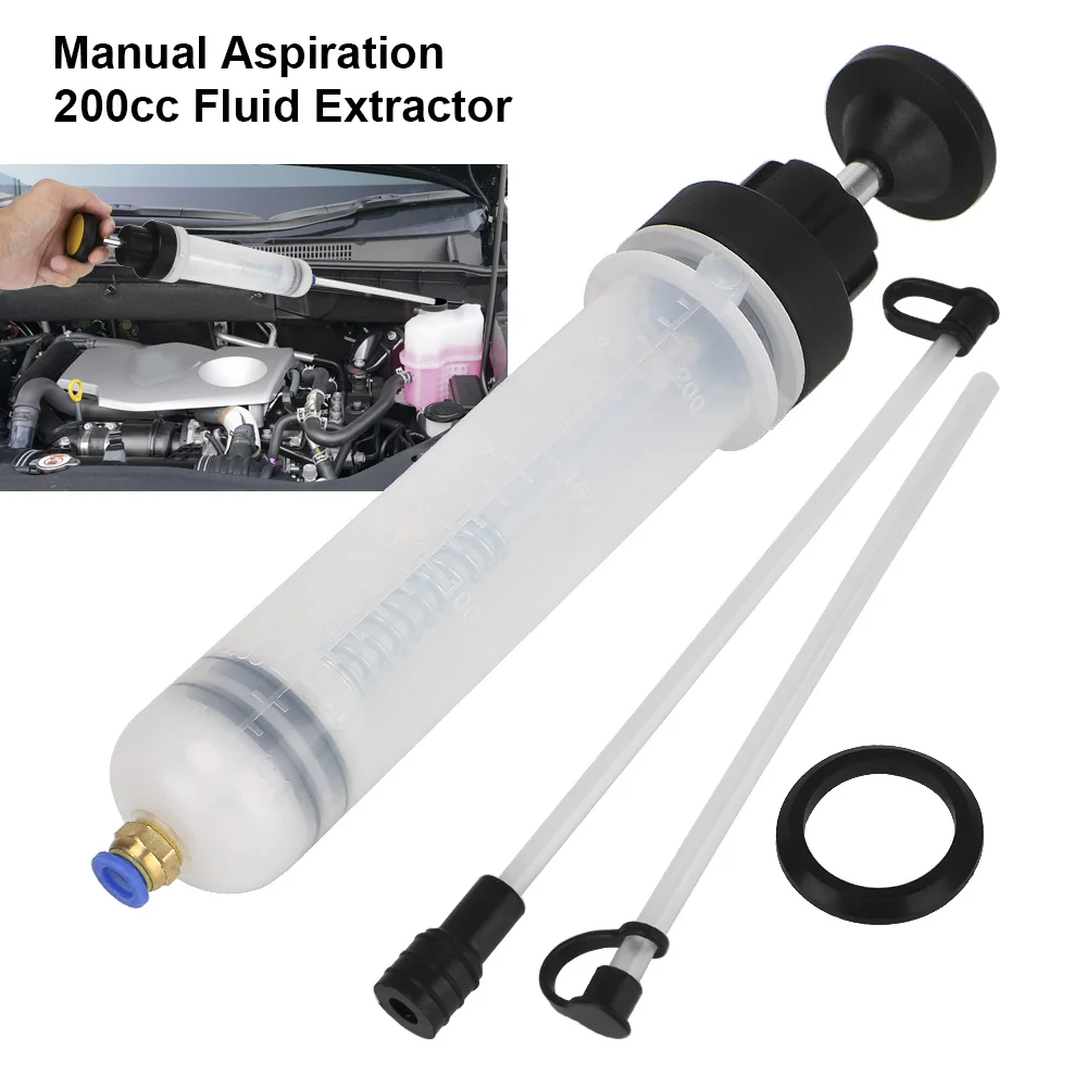 Fluid Extractor 200cc Car Oil Change Brake Bleeder Fluid Pump Extractor Filling Syringe Bottle Universal Truck Motorcycle Vehicles Accessories
