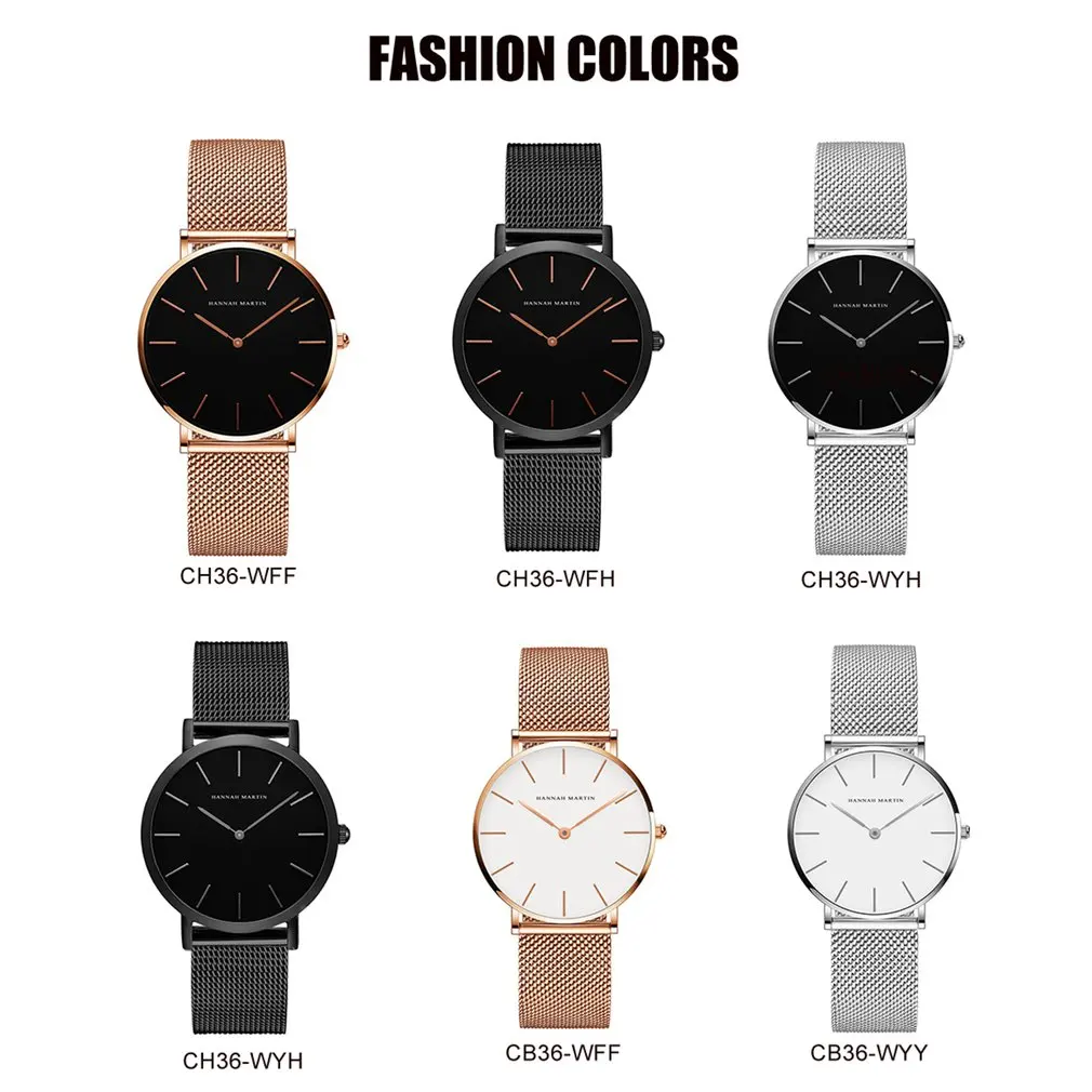 Trendy Fashion Women Watch Stainless Steel Mesh Strap Quartz Watch Round Dial Waterproof Simple Casual Wristwatch 4