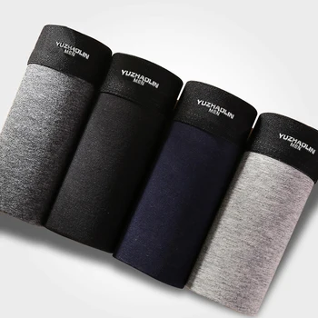 

4pcs/lot Boxer Male Panties Cotton Men Underwear Boxers Breathable Man Boxer Solid Underpants Comfortable Brand Shorts