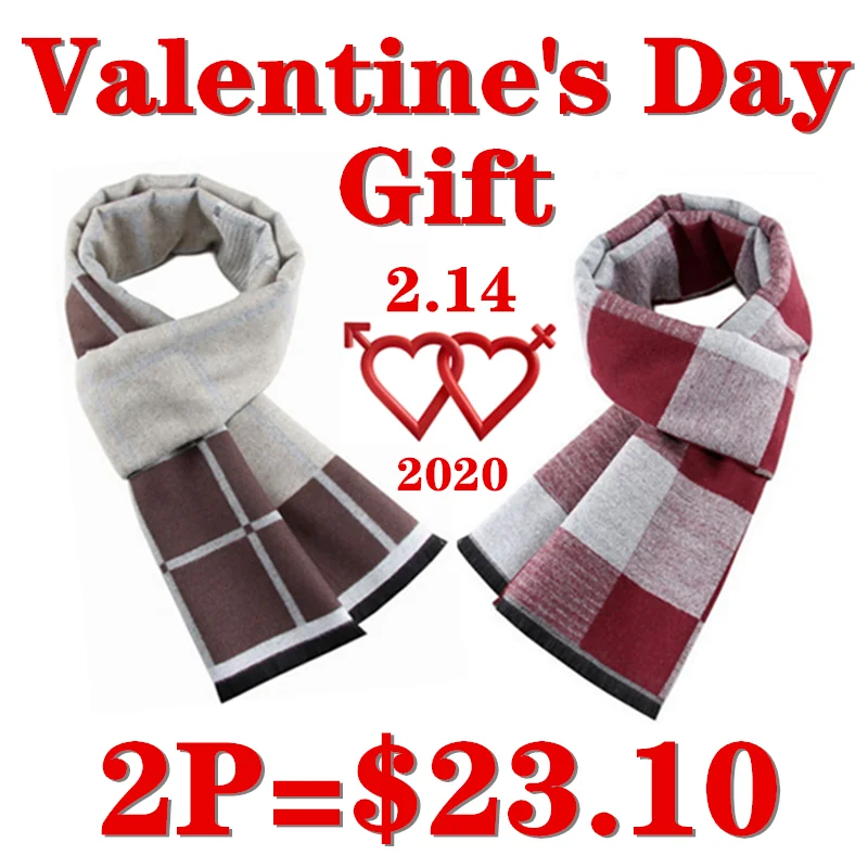 

2020 Valentine's day gift couples mounted high-grade wool scarf Soft Breathable Comfortable men's scarf women'sscarf Colorfast