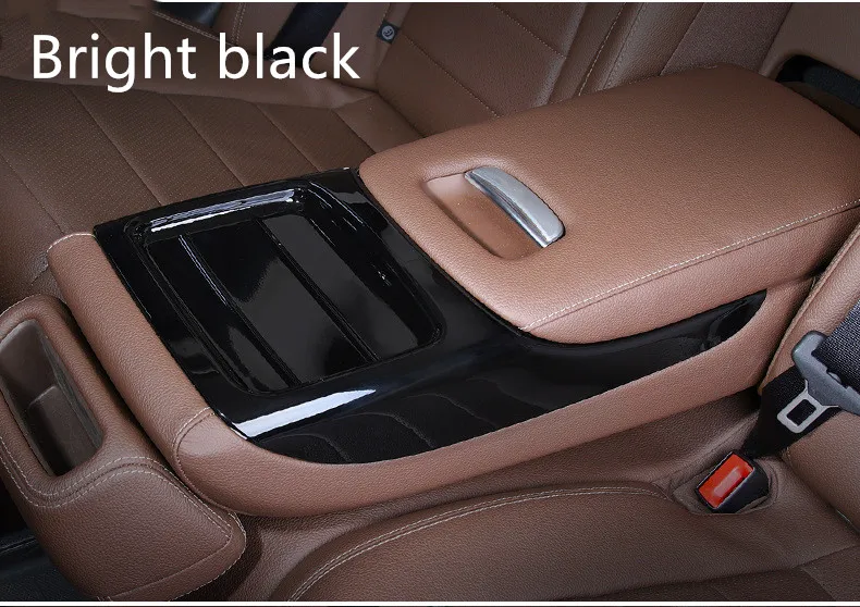 Для Mercedes Benz E300l E200l caja de almacenamiento del asiento trasero del coche reposabrazos защита для украшения cubierta - Название цвета: Bright black