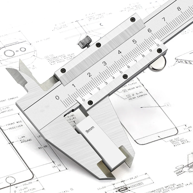 Vernier Caliper 6" 0-150mm 0.02mm Metal Calipers Stainless Steel Hardened Metric Machinist Thickness Micrometer Measuring Tools