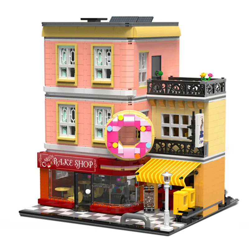 

2919PCS MOC City Streetview The Bake Shop Cafe Cake store Model Building Blocks kids toys christmas present for children friends