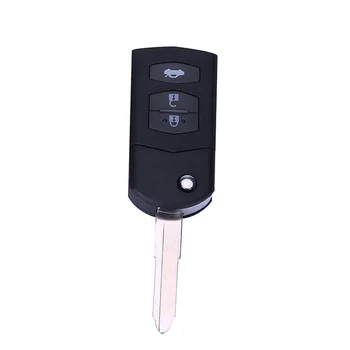 

2 Button Remote Key Fob Shell Case Folding Flip With Uncut Blade For Mazda 3 5 6