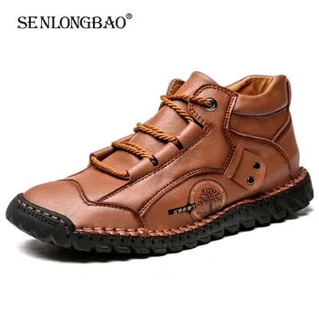 

Fashion Men's Boots Handmade Men's Leather Boots Outdoor Waterproof Men's Ankle Boots Comfortable Men's Basic Boots Men Sneakers