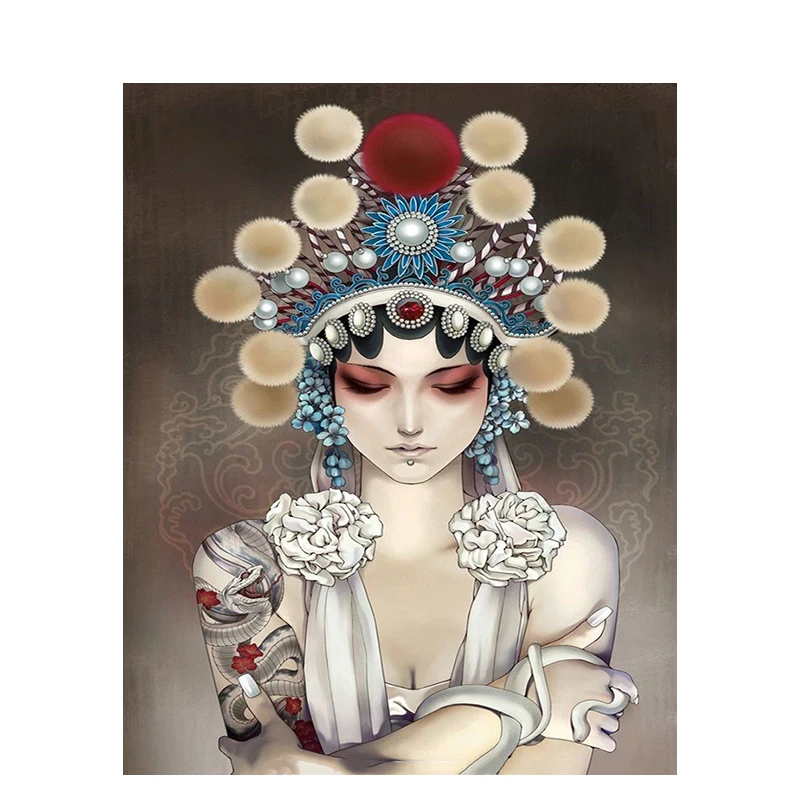 

Oil Painting By Number On Canvas Figure 40x50 drama Woman Color Drawing by number With frame For Adults DIY Kits Home Decor Art