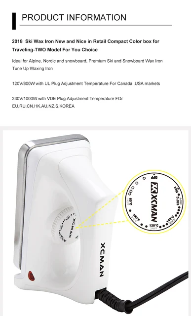 Wax Kit Snowboard XCMAN Ski Snowboard Wax Iron 230V 1000W With Dimpled Base Plate And Good Thermosta High 916502 Waxing Iron
