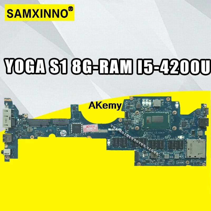 ZIPS1 LA-A341P материнская плата для ноутбука lenovo ThinkPad YOGA S1 оригинальная материнская плата 8G-RAM I5-4200U