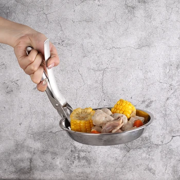 

Stainless Steel Pot Pan Dish Bowl Clip Foldable Dish Plate Clip Tong Cooking Clip Kitchen Clamp Gripper For Kitchen Tools