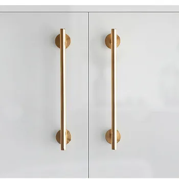 

Gold Brass Cabinet Handles European Wardrobe Handle American Drawer Pulls Morden Furniture Door Hardware