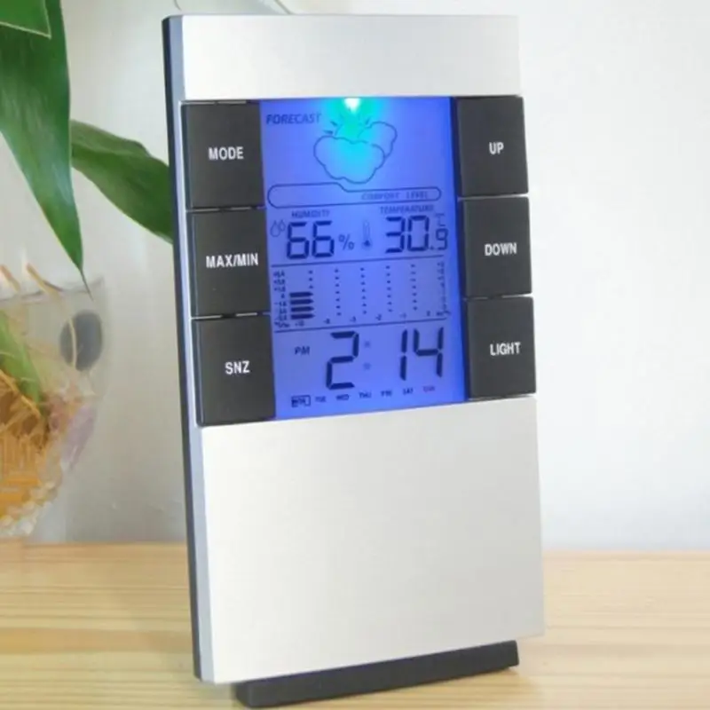 Светодиодный светильник, цифровой календарь, термометр, гигрометр, часы, календарь, измеритель температуры и влажности, Настольный будильник