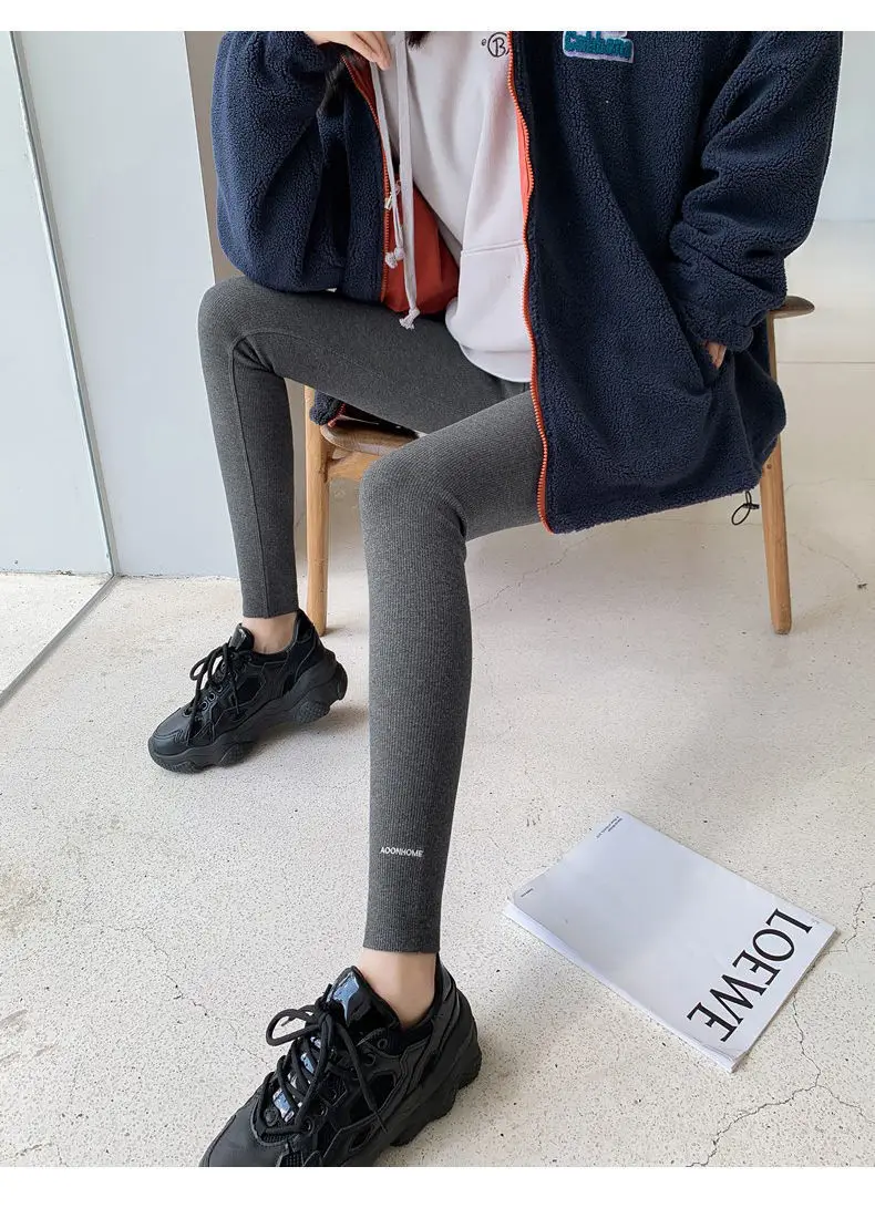 Leggings Women Fleece Thickened Leggings Women Winter Trousers for Outer Wear 2021 Women's High Waist Thin Fleece Warm Pants crossover leggings