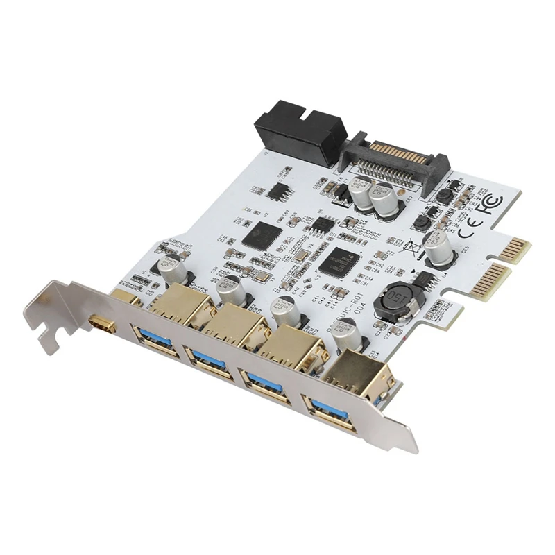 Pci-E на Usb3.0 4-Порты и разъёмы Тип-C адаптер карты расширения разъем Dual Интерфейс для Windows Xp/Vista/Windows 7 linux, Windows 8