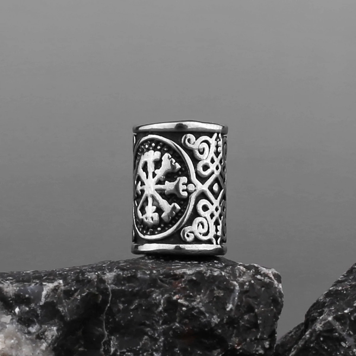 Stainless Steel Viking Rune Beads 6 Mm8mm Large Hole Hair Beard Beads ...
