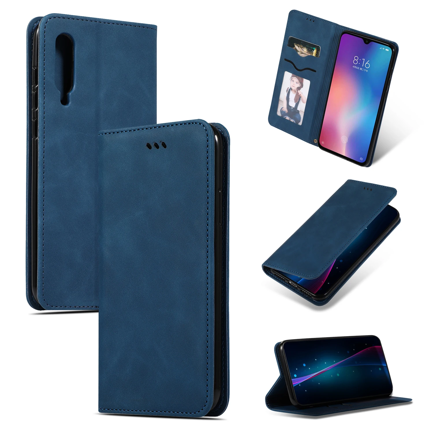 Роскошный флип-чехол для Xiaomi mi 9 Se 9T Red mi k20 8a 7a Note 8 8T 7 6 Pro Кожаный силиконовый Магнитный чехол-книжка - Цвет: Nary