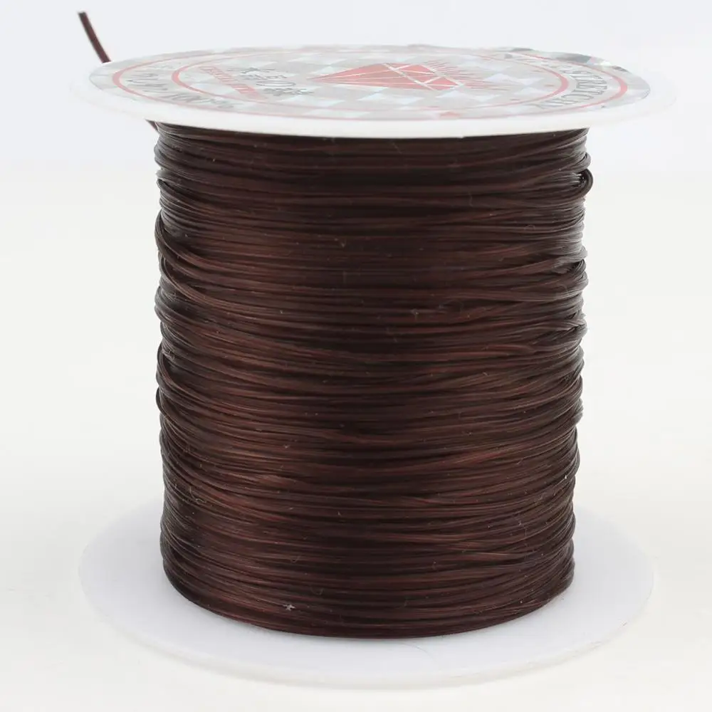 1 рулон многоцветный 0,8 мм сильный эластичный бисер шнур нить для поделки из бисера браслет ожерелье 10 м - Цвет: Black Coffee