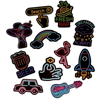 

50 PCS Brain Rocket Light Sticker Anime Graffiti Musical Note Decals Stickers Irregular Creative Laptop Suitcase Guitar Fridge
