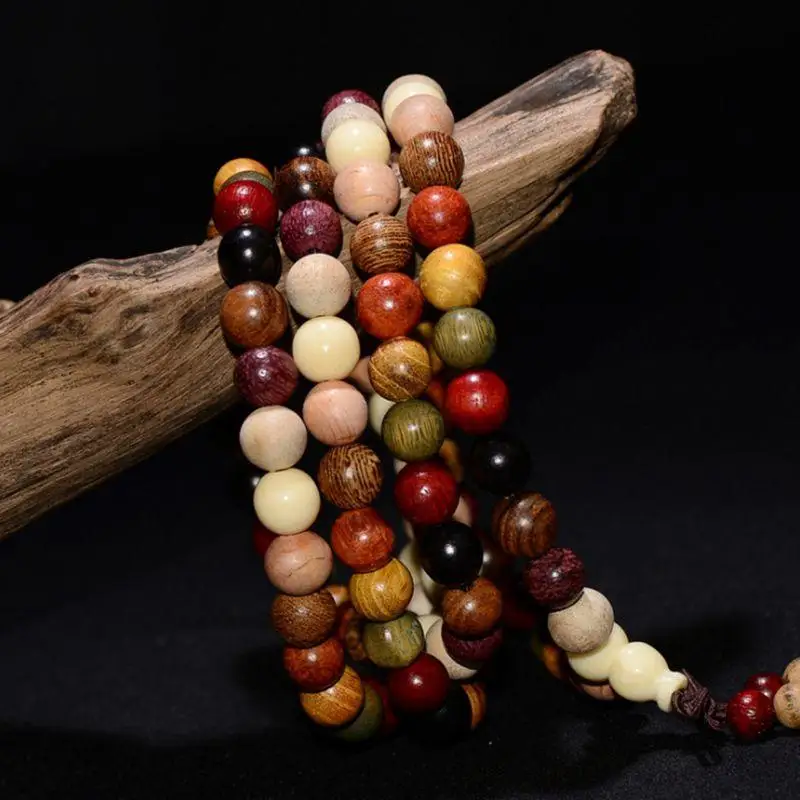 8 мм настоящий Сандал красочный Beads108 буддизм браслет из бисера