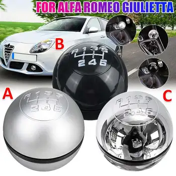 

6 Speed Car-styling Manual Gear Shift Knob Shifter Lever Handball Stick Chrome For Alfa Romeo Giulietta 2010-on
