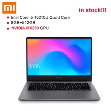 Ноутбук Xiaomi RedmiBook 14 ''1080 P с Windows 10 Intel Core I5-10210U 4,2 GHz MX250 8GB DDR4 ram 512GB SSD notebook PC