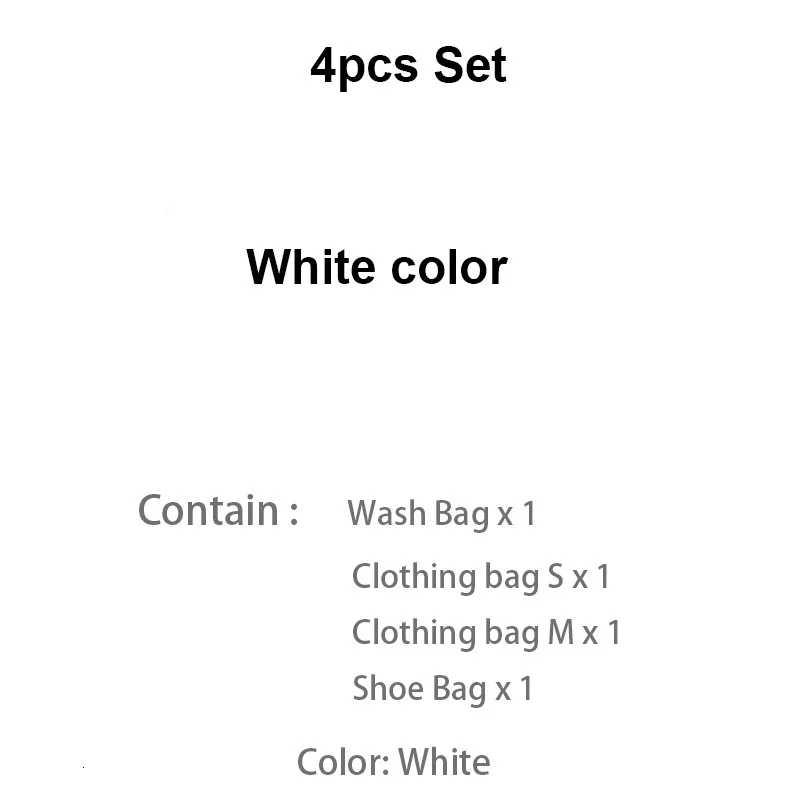 4pcs white Xiaomi Mijia 90 сумка для хранения водонепроницаемый устойчивый к пятнам складной органайзер для одежды, обуви, нижнего белья дорожная сумка 6 шт. в упаковке - Цвет: 4pcs white