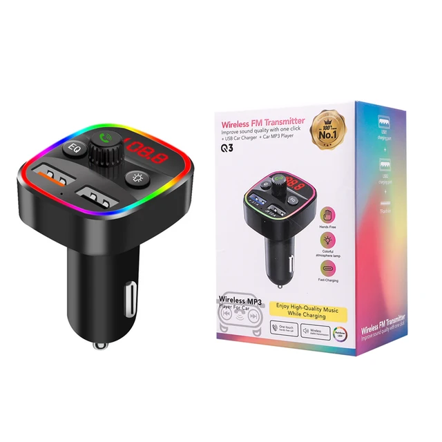 Car Fm Transmitter Handsfree Dual Usb 3.1a Rgb Bluetooth-compatible Mp3 Music Receiver Adapter Car Charger Accessories - Fm Transmitters - AliExpress