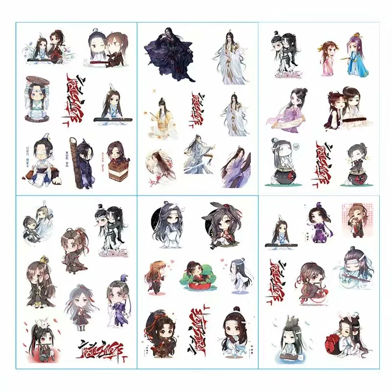 

6pcs/lot MO DAO ZU SHI Anime Stickers Pegatinas Book Sticker Pack Classic Toys Skateboard Doodle Sticker Toys