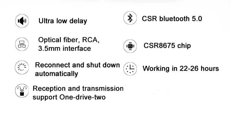 2 в 1 аудио беспроводной приемопередатчик CSR8675 bluetooth 5,0 стерео AUX RCA USB 3,5 мм Jack адаптер DC 5 В для ТВ/автомобиля