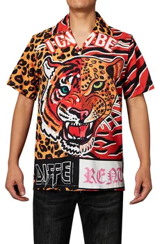 

RAISEVERN 2020 Tiger Cat Animal Harajuku New Shirt Hawaiian Shirt Summer New 3D Printed Casual Short Sleeve Men Shirt USA Size