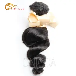 Htonicca свободные волнистые в наборе сделки 1/3 пучки 8-28 дюймов 100% Remy человеческие волосы для наращивания перуанские пучки волос натуральный