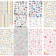 Маникюрные украшения клейкая бумага ультратонкая резинка Цветочные наклейки Созвездие звезда мультфильм Медведь Румяна цветок фототерапия най