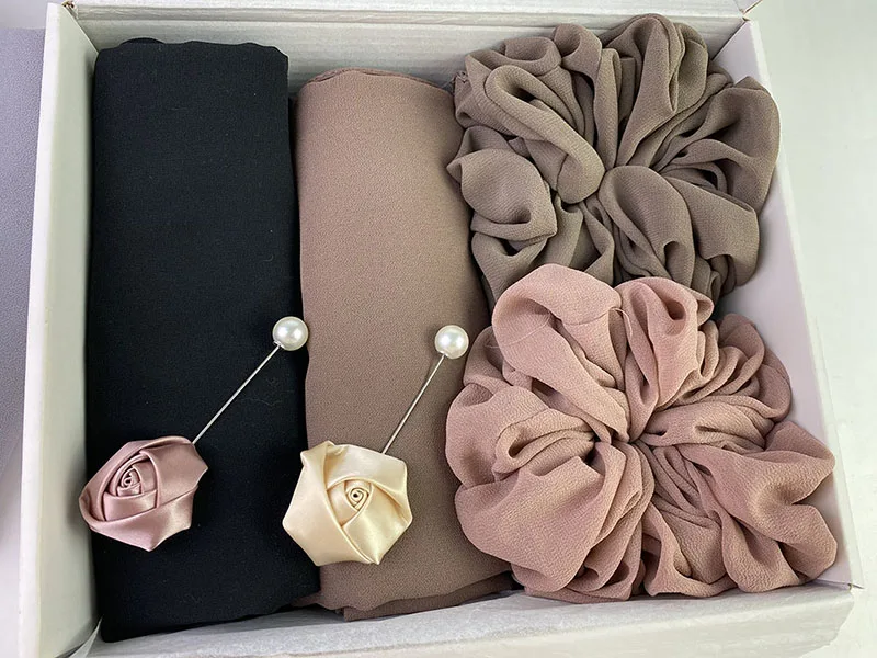 Foulard Hijab en mousseline de soie pour femmes, châle malaisien, accessoire de luxe, cadeau personnalisé