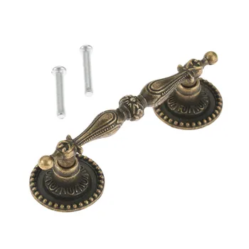 Antique Bronze Handle Vintage Pull Brass Knob 8624mm Europe style Lace Cabinet Drawer Kitchen Decor Furniture Hardware wscrew