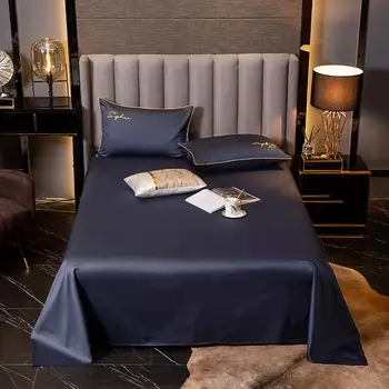 

60S Egyptian cotton flat bed sheet bed sheets twin king queen size bed lines tribute satin Solid Color Right-angle sheets