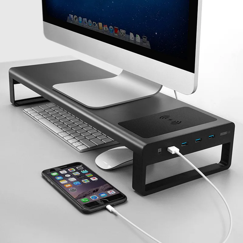 Умная база Алюминий сплав ноутбук подставка для ноутбука с USB 3 0 Порты и разъёмы ING