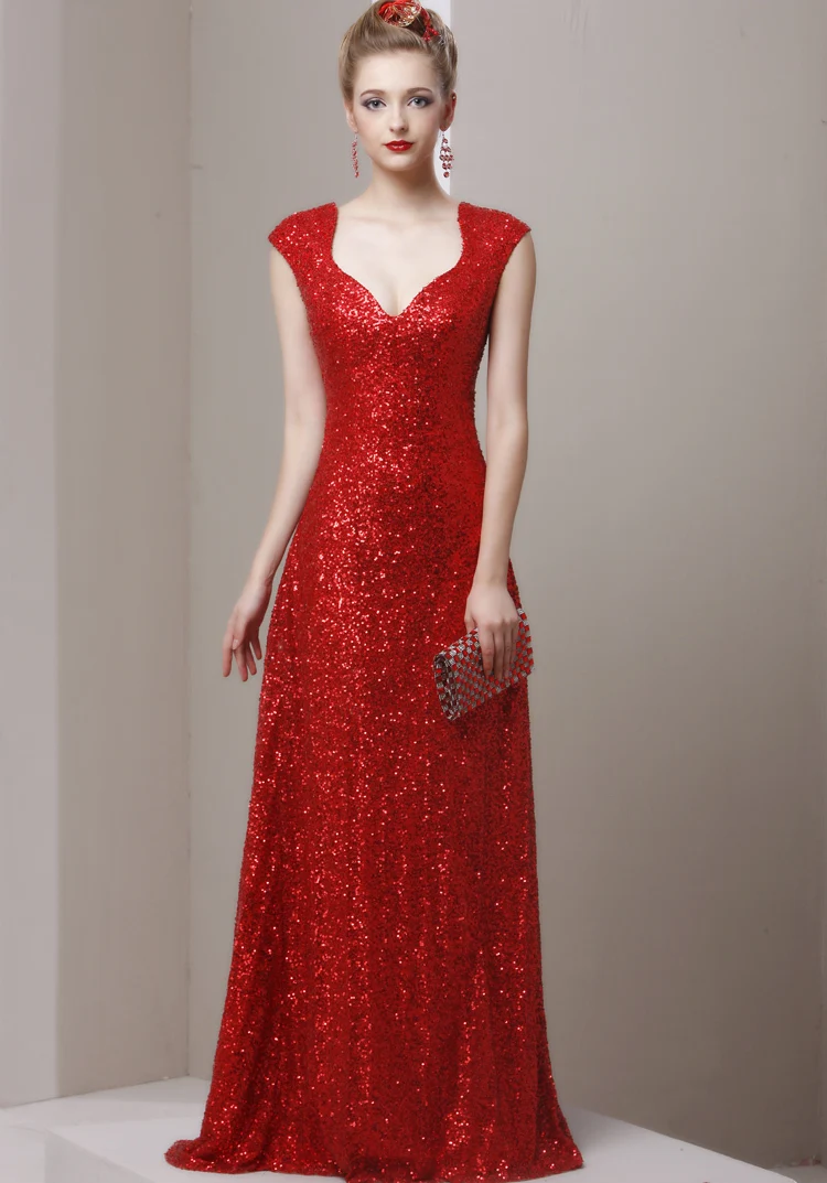 Robe de soiree, новинка, модное длинное платье с v-образным вырезом и пайетками, вечерние платья для матери невесты