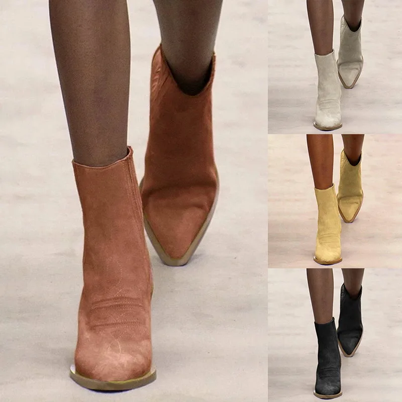 

JODIMITTY Women Ankle Boots Genuine Leather Slip-on Winter Snow Shoes Women Boots Cow Suede Ladies Botas Casual