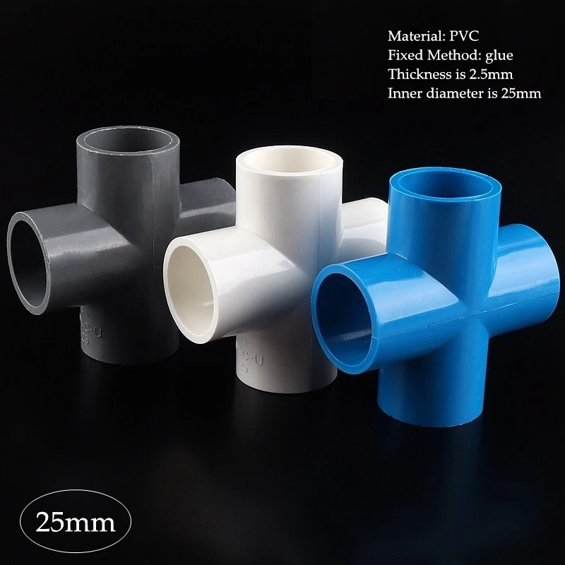 

2-30pcs 25mm PVC Pipe Cross Connector Garden Irrigation Aquarium Supplies Equal 4 Ways 3/4'' Inside diameter Fish Tank Adapter