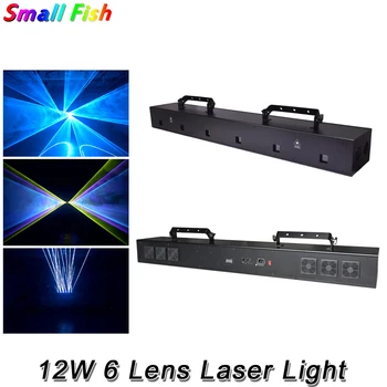 

Newest DMX512 RGB 12W 6 Lens Laser Light Stage Laser Projector Party Light Stage Lighting For DJ Disco Christmas Wedding Banquet