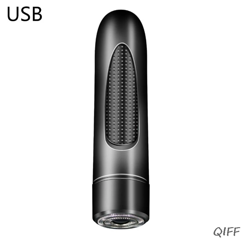 1 комплект, зарядка через usb, мини электробритва для мужчин, бритва для лица, бритва для бороды, станок для бритья A6HB - Цвет: BK