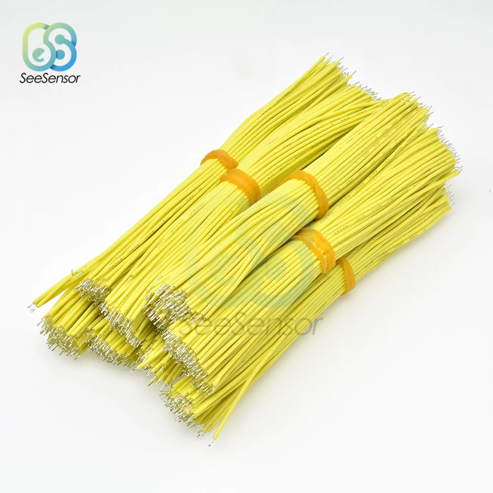 Yellow 100 шт./лот 24AWG 15 см гальванически лужёные макетная плата припоя кабель Fly джемпер Оловянная проволока проводящие провода 1007-24AWG разъем провода - Цвет: Yellow