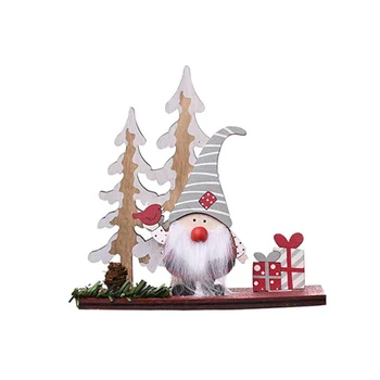 

Wooden Pine Cone Double Tree Forest Elderly Decoration/Wooden Ornaments/Wooden Faceless Doll Decoration/Christmas Decoration