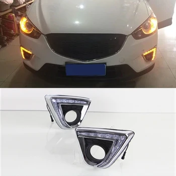 

CSCSNL 1 Pair Turn Signal led car drl daytime running lights with fog lamp hole for Mazda cx-5 cx5 cx 5 2012 2013 2014 2015 2016