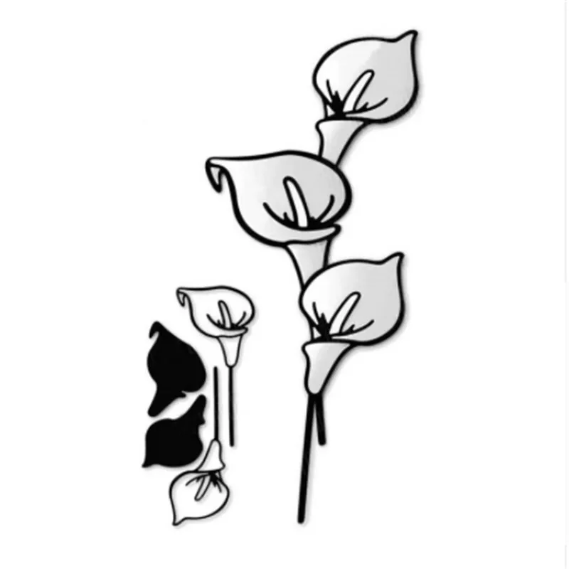 Ветвь цветка лилии металла резки штамп в форме листа для Крафтовая окраска Скрапбукинг альбом тиснение новые штампы для прибытие - Габаритные размеры: Lily