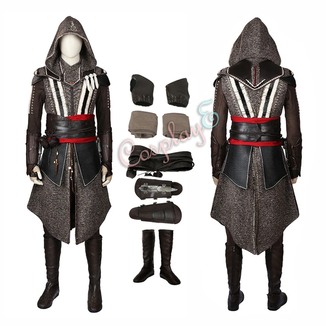 Llamarada domingo legumbres Callum Lynch disfraz Assassin's Creed Cosplay versión de lujo conjunto  completo con zapatos de flecha de mano - AliExpress