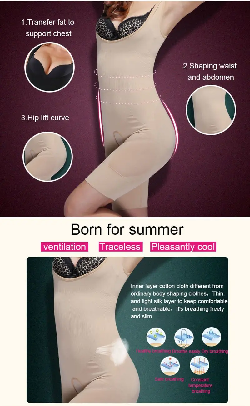 spanx shapewear Shapewear Women Full Body Shaper Slimming Bodysuit Open Crotch Corset Waist Trainer Shaping Underwear Postpartum Recovery Sheath tummy tucker